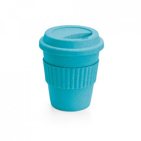 CUPPA. Copo de viagem em fibra de bambu (60%) e PP (40%) com tampa - Azul claro