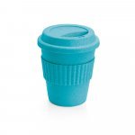 CUPPA. Copo de viagem em fibra de bambu (60%) e PP (40%) com tampa - Azul claro