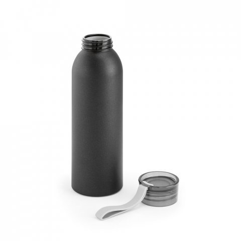 RIO. Squeeze em alum&iacute;nio com tira em silicone (660 mL) - Preto
