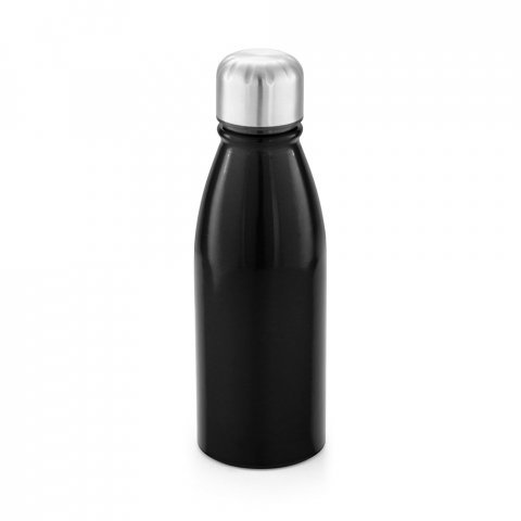 BEANE. Squeeze em alum&iacute;nio com tampa em a&ccedil;o inox (500 mL) - Preto