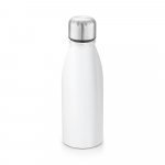 BEANE. Squeeze em alum&iacute;nio com tampa em a&ccedil;o inox (500 mL) - Branco