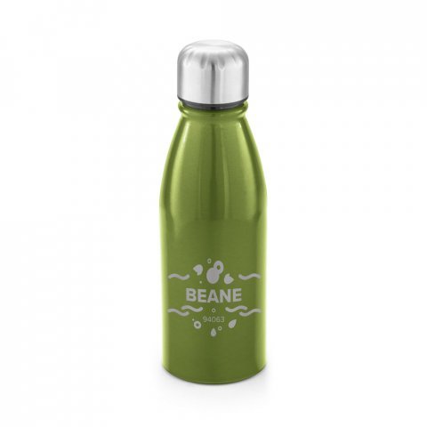 BEANE. Squeeze em alum&iacute;nio com tampa em a&ccedil;o inox (500 mL) - Verde claro