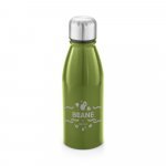 BEANE. Squeeze em alum&iacute;nio com tampa em a&ccedil;o inox (500 mL) - Verde claro