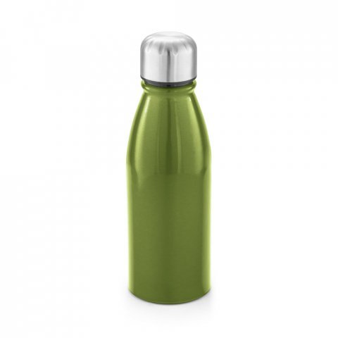 BEANE. Squeeze em alum&iacute;nio com tampa em a&ccedil;o inox (500 mL) - Verde claro