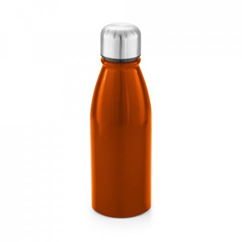 BEANE. Squeeze em alum&iacute;nio com tampa em a&ccedil;o inox (500 mL) - Laranja