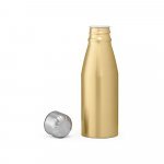 BEANE. Squeeze em alum&iacute;nio com tampa em a&ccedil;o inox (500 mL) - Dourado satinado