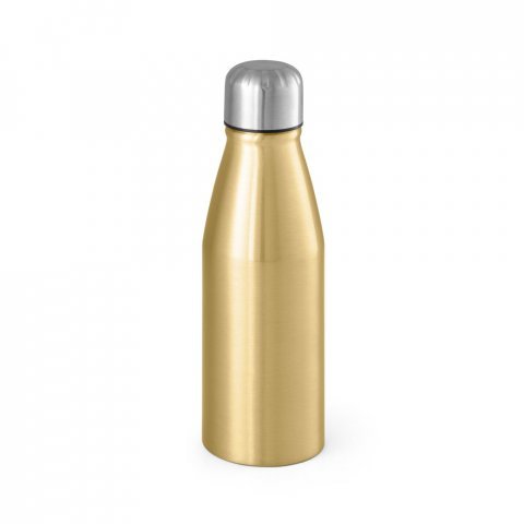 BEANE. Squeeze em alum&iacute;nio com tampa em a&ccedil;o inox (500 mL) - Dourado satinado