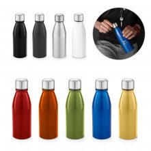 BEANE. Squeeze em alum&iacute;nio com tampa em a&ccedil;o inox (500 mL)