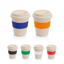 LATTE. Copo de viagem em fibra de bambu (60%) e PP (40%) com tampa (380 mL)