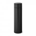 ROSSI. Garrafa em a&ccedil;o inox de parede dupla t&eacute;rmica, isolada a v&aacute;cuo com term&ocirc;metro digital (450 mL) - Preto