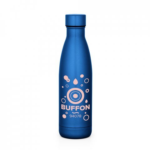 BUFFON. Garrafa em a&ccedil;o inox de parede dupla t&eacute;rmica, isolada a v&aacute;cuo (500 mL) - Azul royal