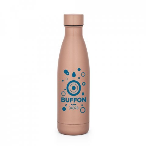 BUFFON. Garrafa em a&ccedil;o inox de parede dupla t&eacute;rmica, isolada a v&aacute;cuo (500 mL) - Champanhe