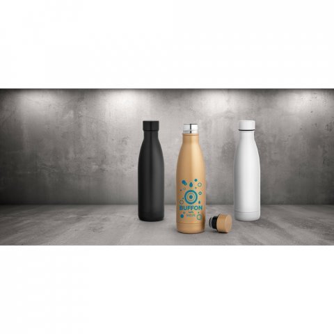 BUFFON. Garrafa em a&ccedil;o inox de parede dupla t&eacute;rmica, isolada a v&aacute;cuo (500 mL)