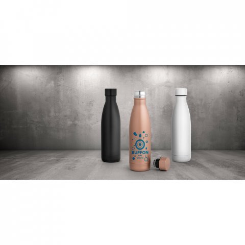 BUFFON. Garrafa em a&ccedil;o inox de parede dupla t&eacute;rmica, isolada a v&aacute;cuo (500 mL)