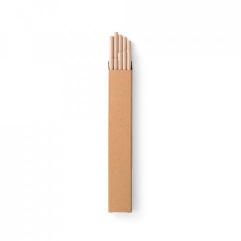 LAMONE. Conjunto de 10 canudos em papel kraft - Natural