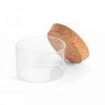 SPICE 380. Frasco em vidro borosilicato com tampa de corti&ccedil;a 380 mL - Natural