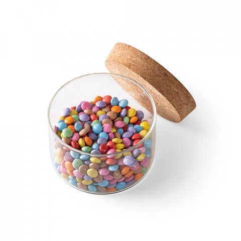 SPICE 380. Frasco em vidro borosilicato com tampa de corti&ccedil;a 380 mL - Natural