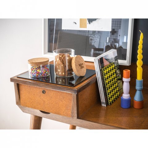 SPICE 380. Frasco em vidro borosilicato com tampa de corti&ccedil;a 380 mL