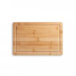 TERIYAKI. Kit churrasco em estojo de PU e 210D com t&aacute;bua em bambu e 7 utens&iacute;lios em a&ccedil;o inox e madeira de Seringueira - Preto