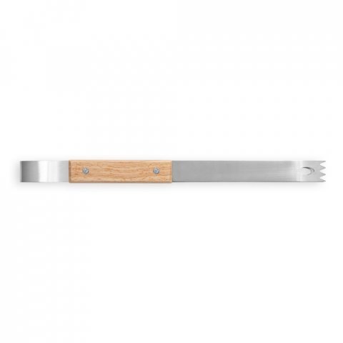 TERIYAKI. Kit churrasco em estojo de PU e 210D com t&aacute;bua em bambu e 7 utens&iacute;lios em a&ccedil;o inox e madeira de Seringueira - Preto
