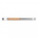 TERIYAKI. Kit churrasco em estojo de PU e 210D com t&aacute;bua em bambu e 7 utens&iacute;lios em a&ccedil;o inox e madeira de Seringueira - Preto
