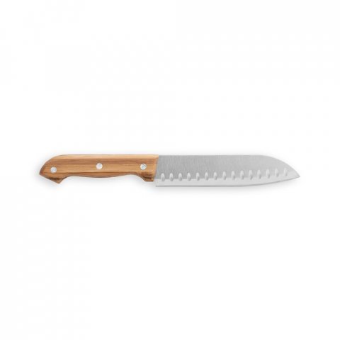 KOERPER. Kit churrasco em caixa bambu com 4 utens&iacute;lios em a&ccedil;o inox e bambu - Natural