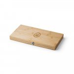 KOERPER. Kit churrasco em caixa bambu com 4 utens&iacute;lios em a&ccedil;o inox e bambu - Natural