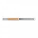 CHAMP. Kit churrasco com 3 utens&iacute;lios em a&ccedil;o inox e madeira de Seringueira e luva - Preto