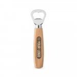 HOLZ. Abridor de garrafas em metal com cabo em madeira - Natural claro