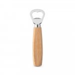 HOLZ. Abridor de garrafas em metal com cabo em madeira - Natural claro
