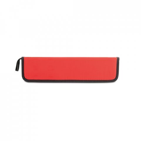 DURAND. Kit churrasco em estojo de 210D com 2 utens&iacute;lios em a&ccedil;o inox - Vermelho
