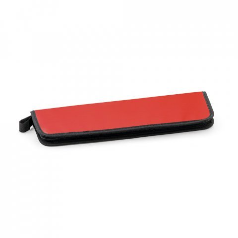 DURAND. Kit churrasco em estojo de 210D com 2 utens&iacute;lios em a&ccedil;o inox - Vermelho
