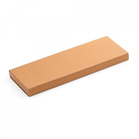 ALIOLI. Kit churrasco em caixa kraft com 2 utens&iacute;lios em a&ccedil;o inox e bambu - Natural