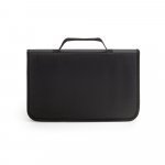 BOTALY. Kit churrasco em estojo de nylon 210D com t&aacute;bua em PP e 5 utens&iacute;lios em a&ccedil;o inox e PP - Preto