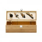 SYRAH. Conjunto para vinho em bambu, inox e ABS - Natural