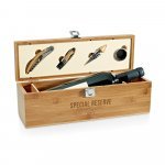 SYRAH. Conjunto para vinho em bambu, inox e ABS - Natural