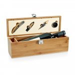 SYRAH. Conjunto para vinho em bambu, inox e ABS - Natural