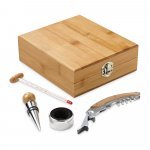 CABERNET. Conjunto para vinho em bambu, inox, vidro e ABS - Natural