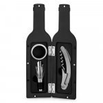 VINET. Conjunto para vinho com tr&ecirc;s componentes em metal - Preto