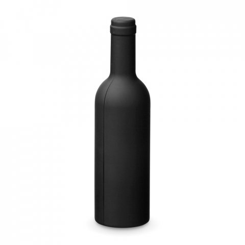 VINET. Conjunto para vinho com tr&ecirc;s componentes em metal - Preto