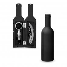 VINET. Conjunto para vinho com tr&ecirc;s componentes em metal