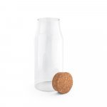 JASMIN 800. Garrafa em vidro borosilicato com tampa de corti&ccedil;a 800 mL - Natural