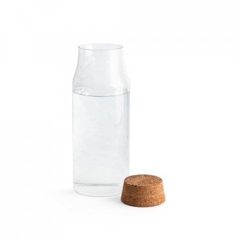 JASMIN 800. Garrafa em vidro borosilicato com tampa de corti&ccedil;a 800 mL - Natural