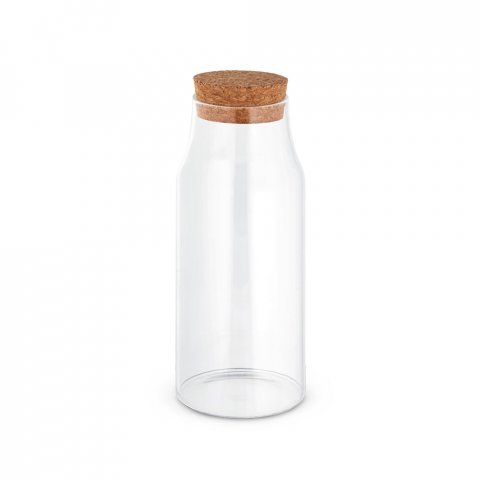JASMIN 800. Garrafa em vidro borosilicato com tampa de corti&ccedil;a 800 mL - Natural
