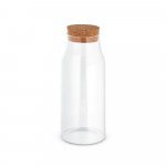 JASMIN 800. Garrafa em vidro borosilicato com tampa de corti&ccedil;a 800 mL - Natural