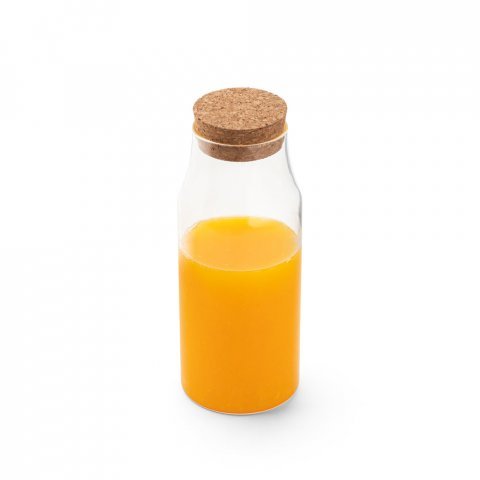 JASMIN 1000. Garrafa em vidro borosilicato com tampa em corti&ccedil;a 1 L - Natural
