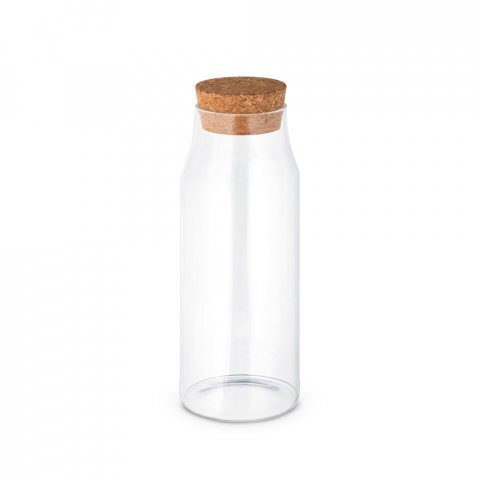 JASMIN 1000. Garrafa em vidro borosilicato com tampa em corti&ccedil;a 1 L - Natural