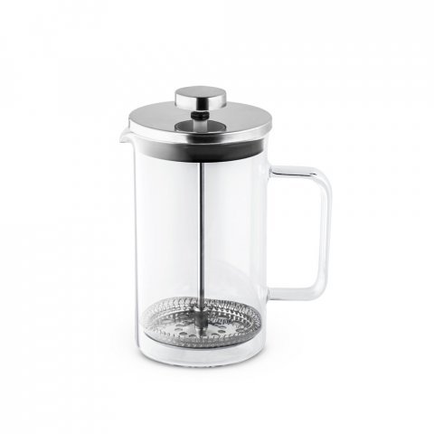 JENSON. Cafeteira em vidro borossilicato com tampa em a&ccedil;o inox (600 mL) - Cromado