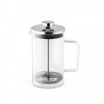 JENSON. Cafeteira em vidro borossilicato com tampa em a&ccedil;o inox (600 mL) - Cromado