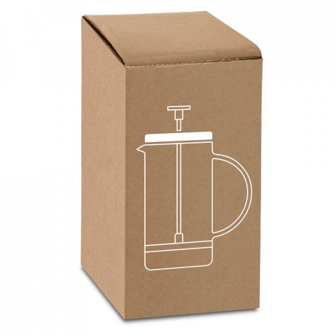 JENSON. Cafeteira em vidro borossilicato com tampa em a&ccedil;o inox (600 mL) - Cromado